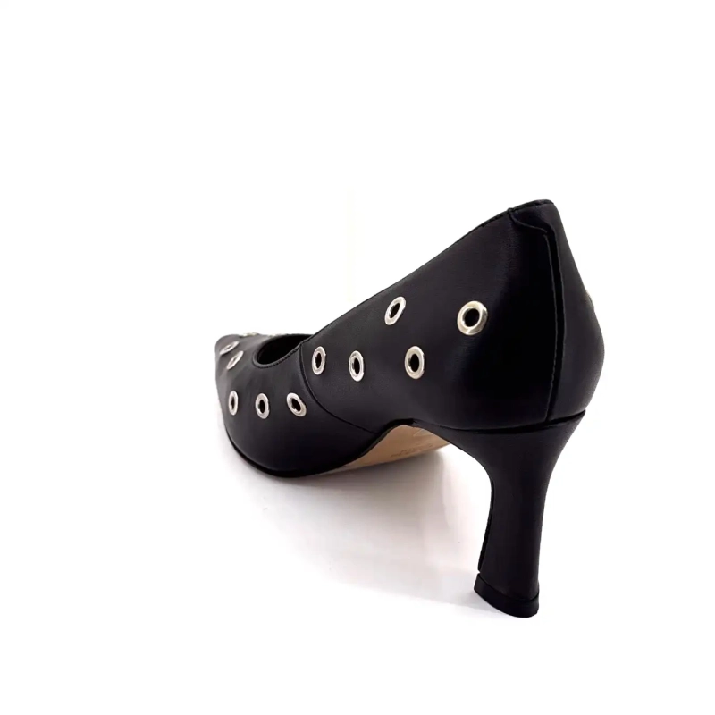 Angel Alarcon 25557 Schwarzes Leder Ivoire Chaussures