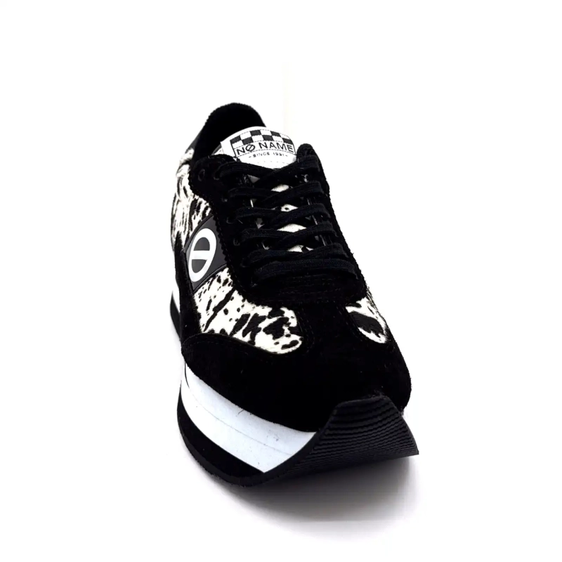 Pantalón deportivo Flex M de ante negro con estampado de vaca No Name Ivoire Chaussures