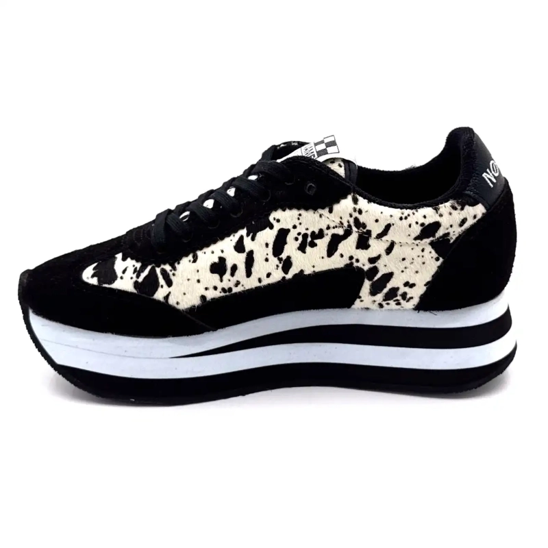 Pantalón deportivo Flex M de ante negro con estampado de vaca No Name Ivoire Chaussures