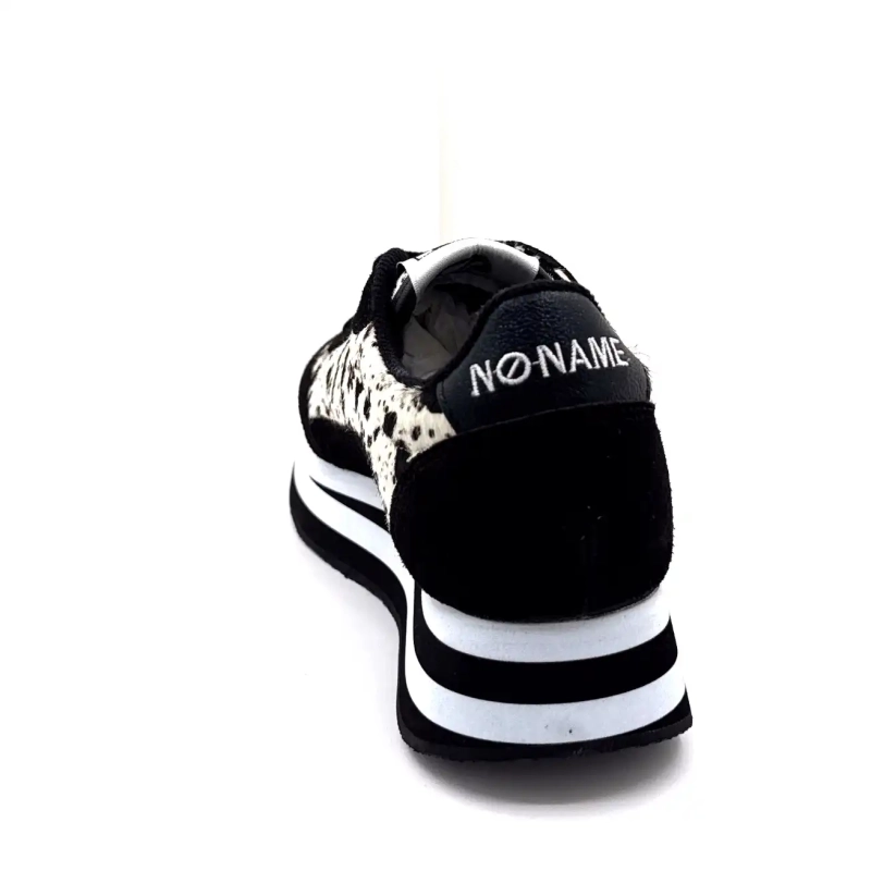 No Name Flex M Jogger Daim Noir Imprimé Vache Ivoire Chaussures