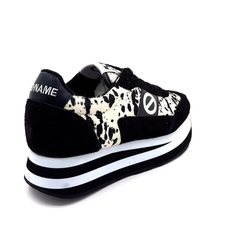 No Name Flex M Jogger Fekete Szarvasbőr Tehénmintás Ivoire Chaussures