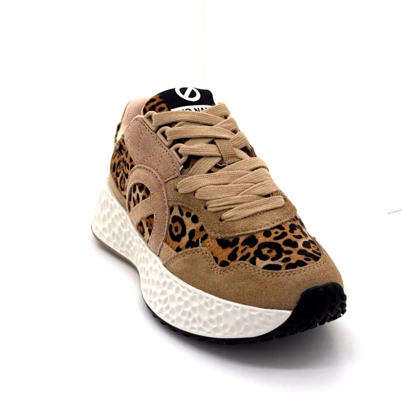 No Name Carter Jogger Suede Hazelnoot Leo Ivoire Chaussures