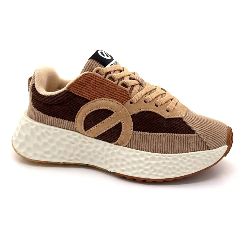 No Name Carter Runner Brown Velvet Ivoire Chaussures