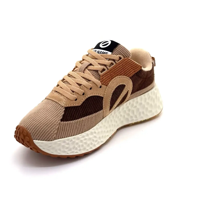 No Name Carter Runner Bruin Fluweel Ivoire Chaussures