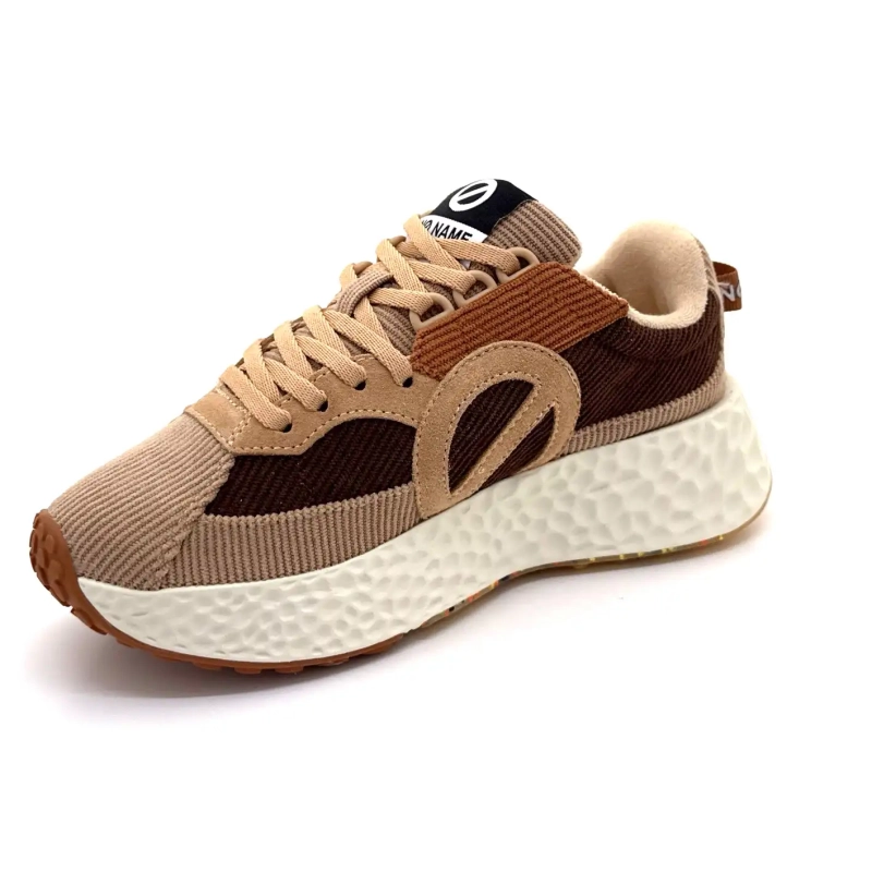 No Name Carter Runner Bruin Fluweel Ivoire Chaussures