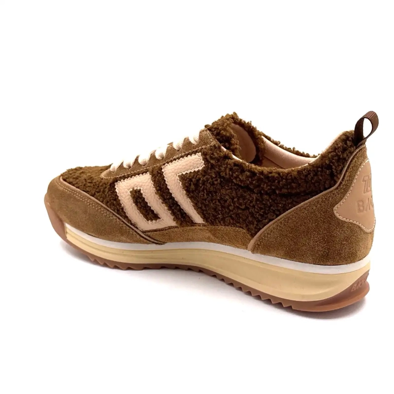 Back70 108009 Piele întoarsă textilă maro Ivoire Chaussures