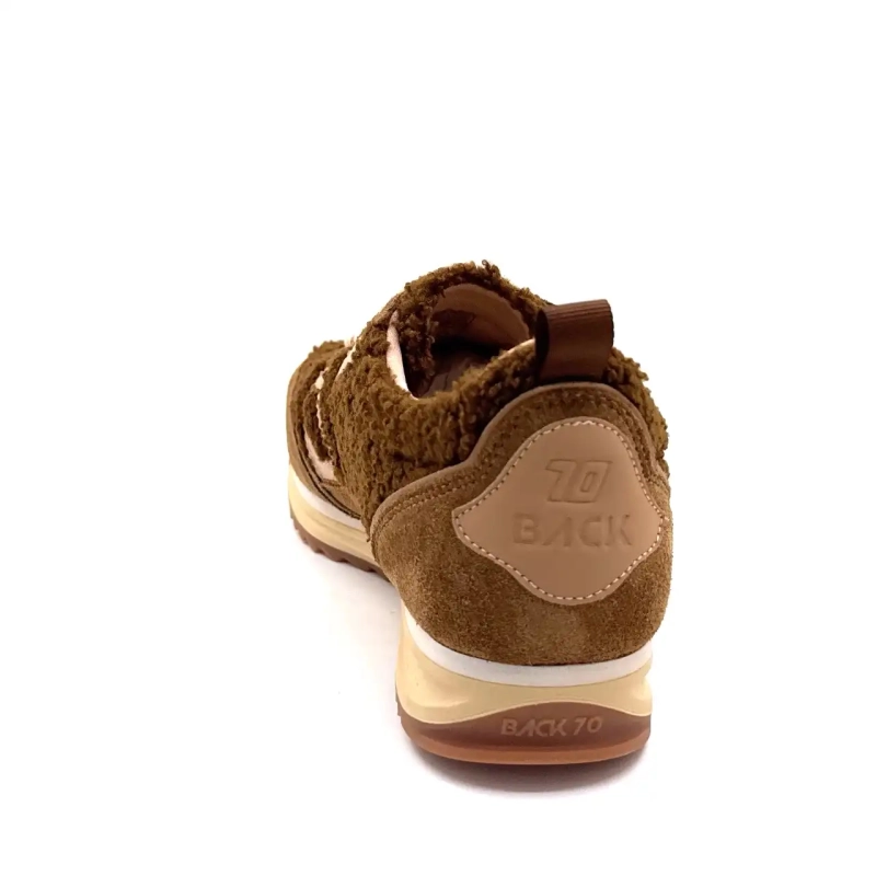 Back70 108009 Suede Textile Brown Ivoire Chaussures