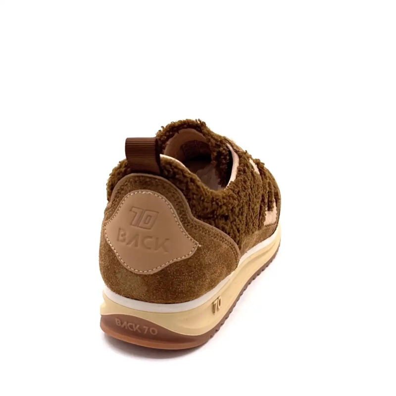 Back70 108009 Suede Textile Brown Ivoire Chaussures