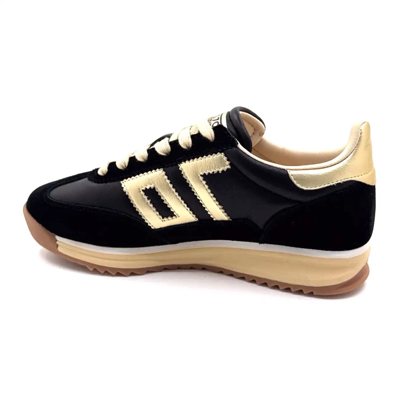 Back70 108009 Cuir Noir Doré Ivoire Chaussures