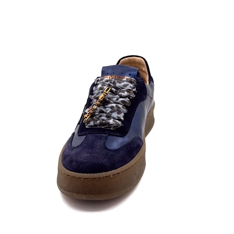 Méliné 525 M-Sbt Cuero y Ante Azul Marino Ivoire Chaussures