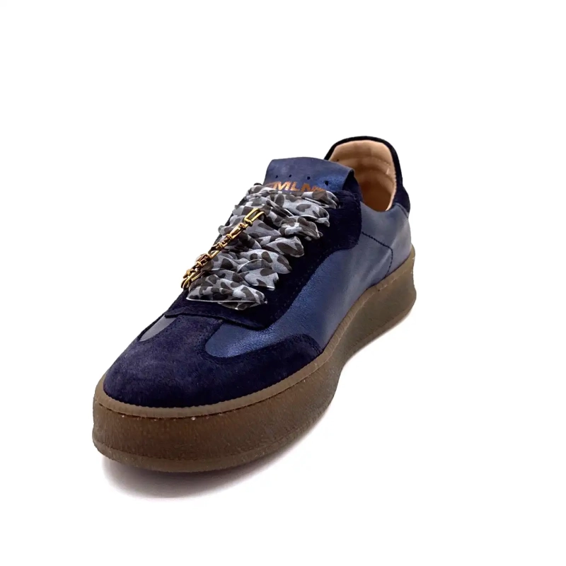 Méliné 525 M-Sbt Piele și Suede Bleumarin Ivoire Chaussures