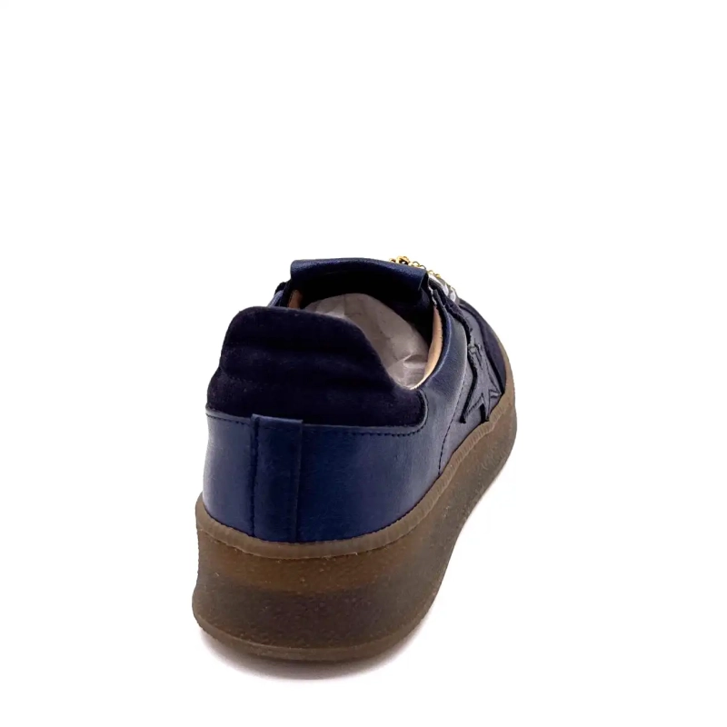 Méliné 525 M-Sbt Couro e Camurça Azul Marinho Ivoire Chaussures