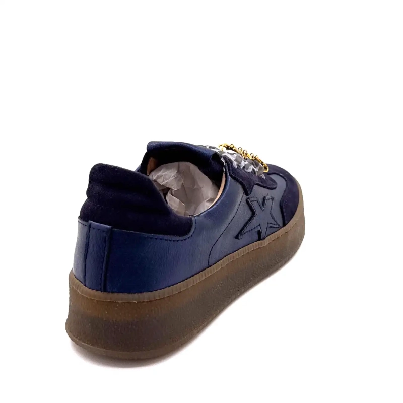 Méliné 525 M-Sbt Cuir & Daim Marine Ivoire Chaussures