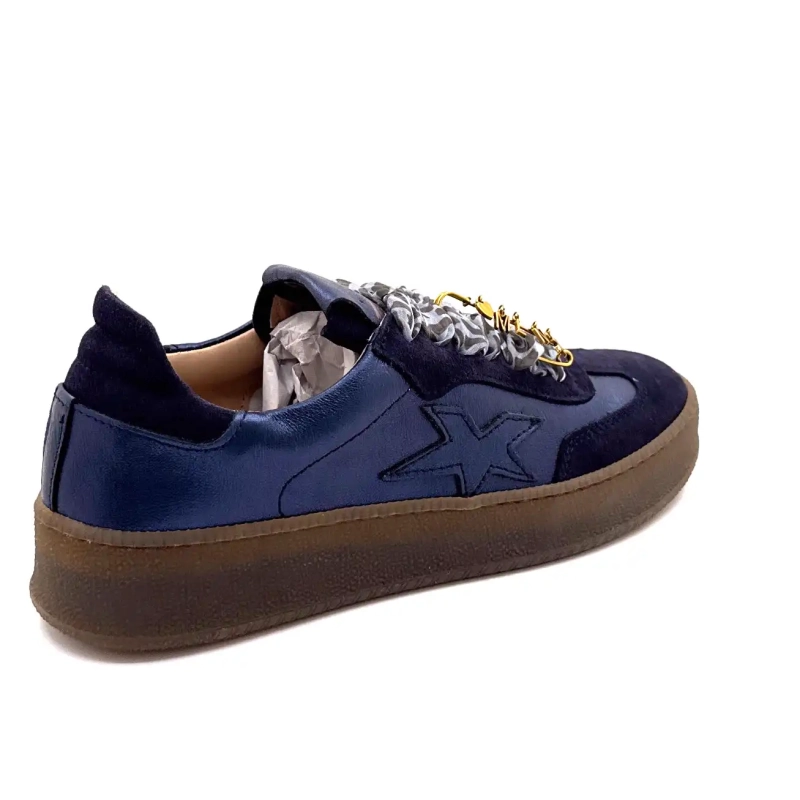 Méliné 525 M-Sbt Cuir & Daim Marine Ivoire Chaussures