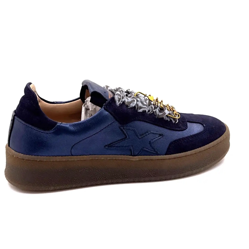 Méliné 525 M-Sbt bőr és velúr sötétkék Ivoire Chaussures