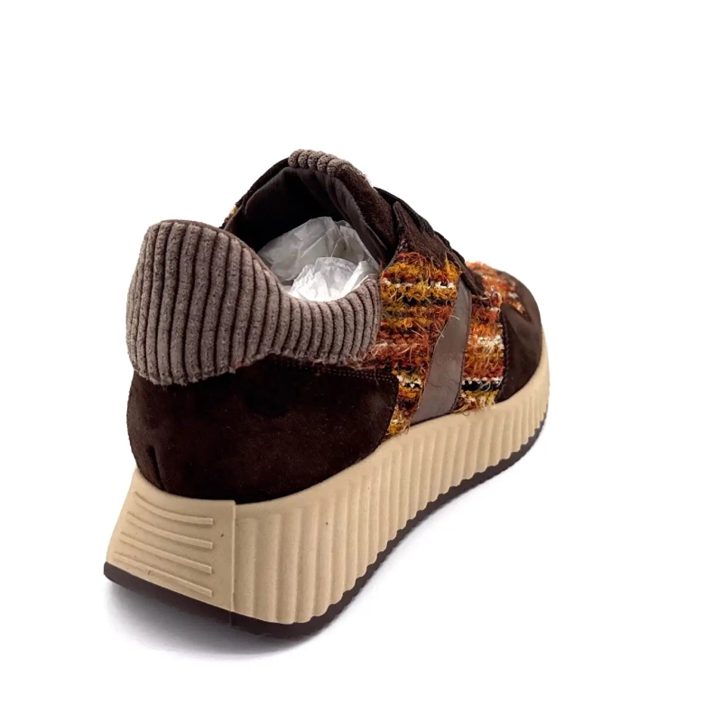 Softwaves 8.95.20 Suède Textiel Bruin Oranje Ivoire Chaussures