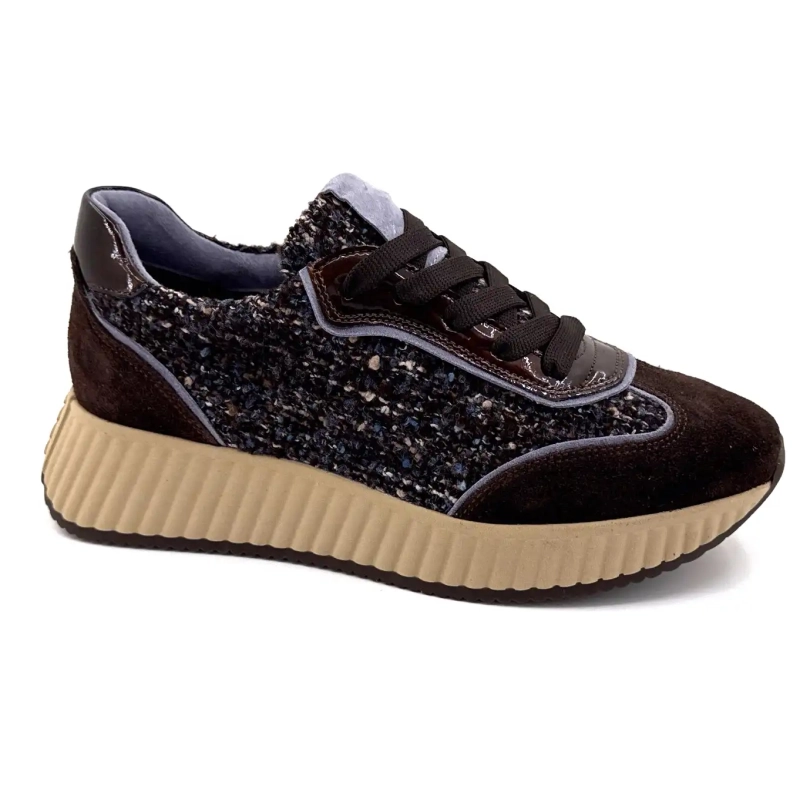 Softwaves 8.95.21 Cuir Marron Textile Marron Bleu Ivoire Chaussures