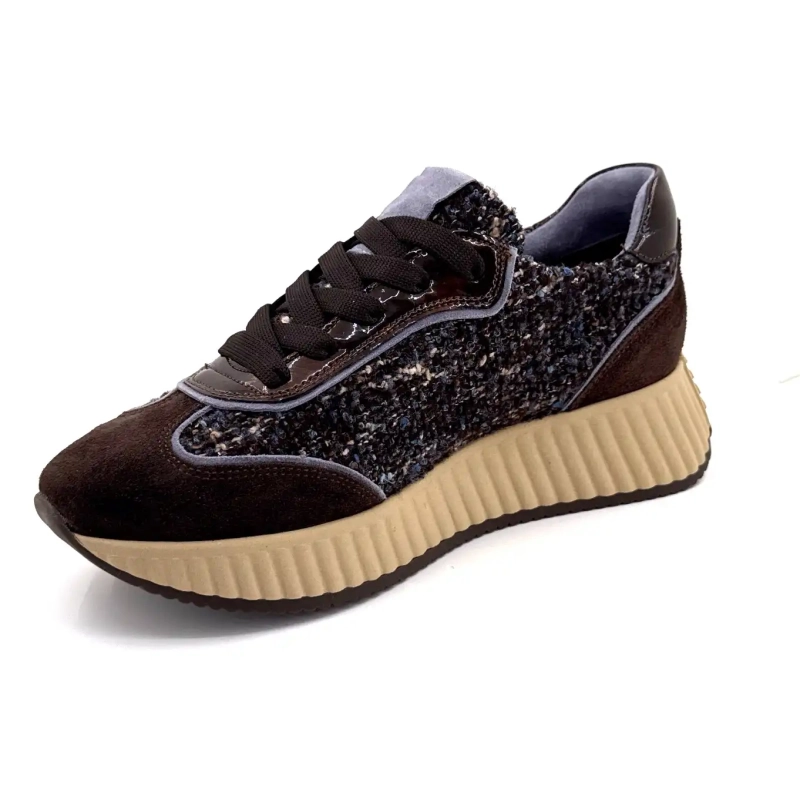 Softwaves 8.95.21 Cuir Marron Textile Marron Bleu Ivoire Chaussures