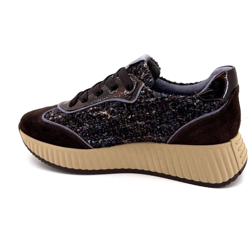 Softwaves 8.95.21 Cuir Marron Textile Marron Bleu Ivoire Chaussures