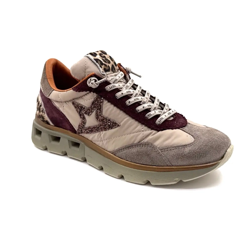 Cetti 1259 Sra XL Suede Taupe Bordeaux & Leo Ivoire Chaussures