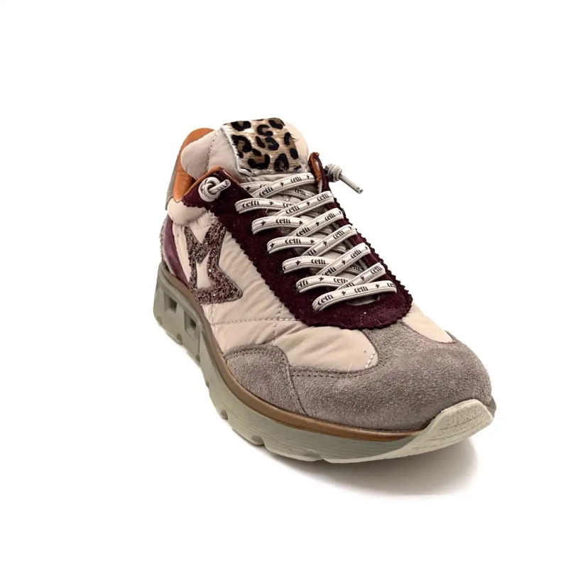 Cetti 1259 Sra XL Ruskind Taupe Bordeaux & Leo Ivoire Chaussures
