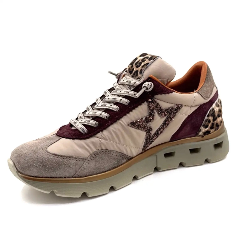 Cetti 1259 Sra XL Camurça Taupe Bordeaux & Leo Ivoire Chaussures