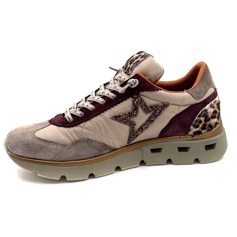 Cetti 1259 Sra XL Zamsz Taupe Bordeaux i Leo Ivoire Chaussures
