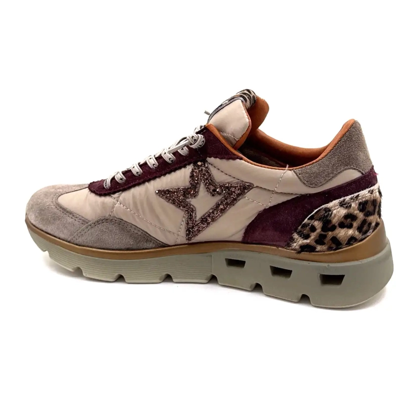 Cetti 1259 Sra XL Suède Taupe Bordeaux & Leo Ivoire Chaussures