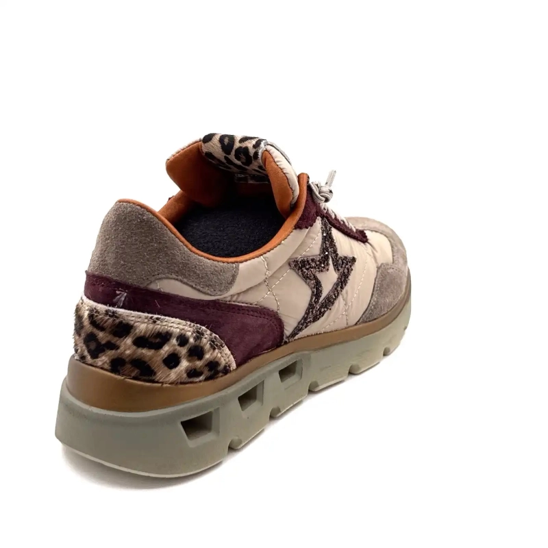 Cetti 1259 Sra XL Zamsz Taupe Bordeaux i Leo Ivoire Chaussures