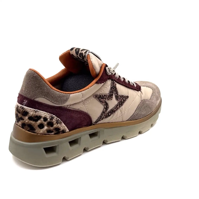 Cetti 1259 Sra XL Suede Taupe Bordeaux & Leo Ivoire Chaussures