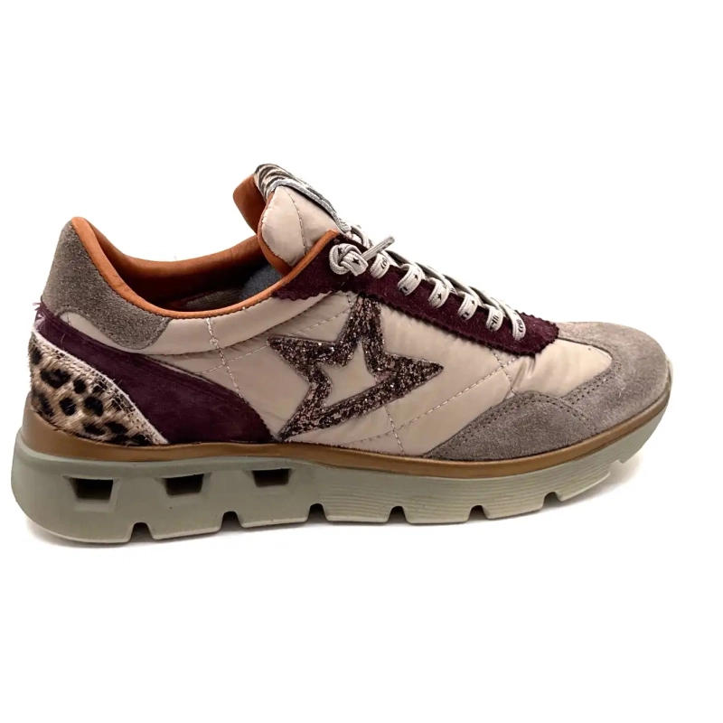 Cetti 1259 Sra XL Suede Taupe Bordeaux & Leo Ivoire Chaussures