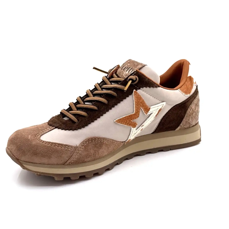 Cetti 1259 Sra Textile Beige Daim Taupe & Marron Ivoire Chaussures