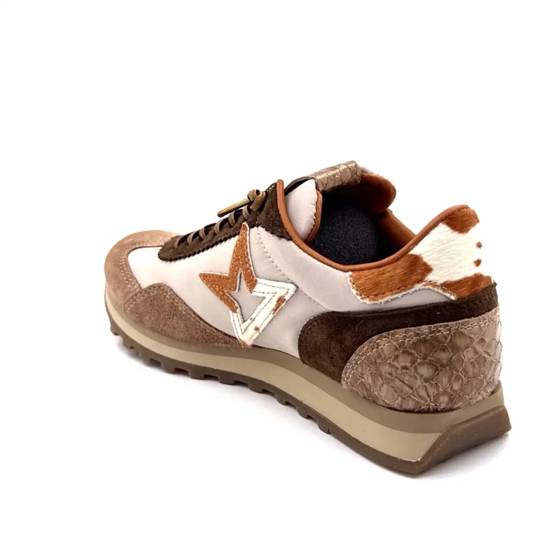 Cetti 1259 Sra Tekstylny Beżowy Zamsz Taupe i Brąz Ivoire Chaussures
