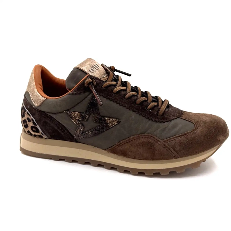 Cetti 1259 Textil Cacao & Suede Cafea Leo & Gold Ivoire Chaussures