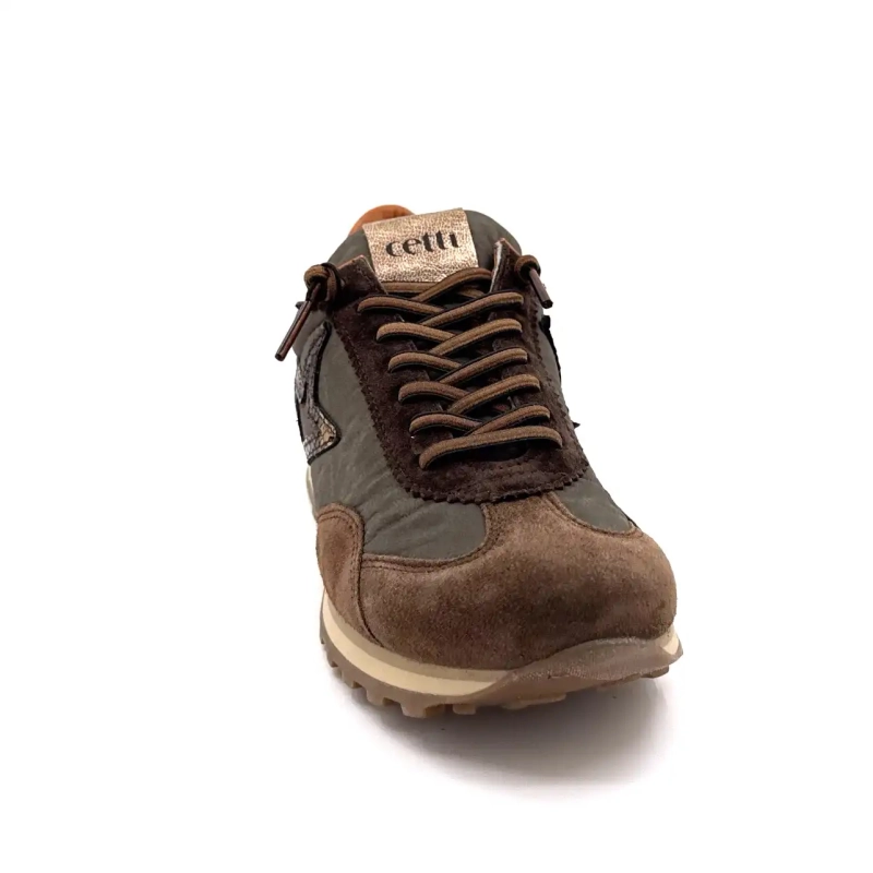 Cetti 1259 Textile Cocoa & Suede Coffee Leo & Gold Ivoire Chaussures