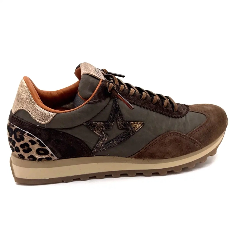 Cetti 1259 Textil Kakao & Mocka Kaffe Leo & Guld Ivoire Chaussures