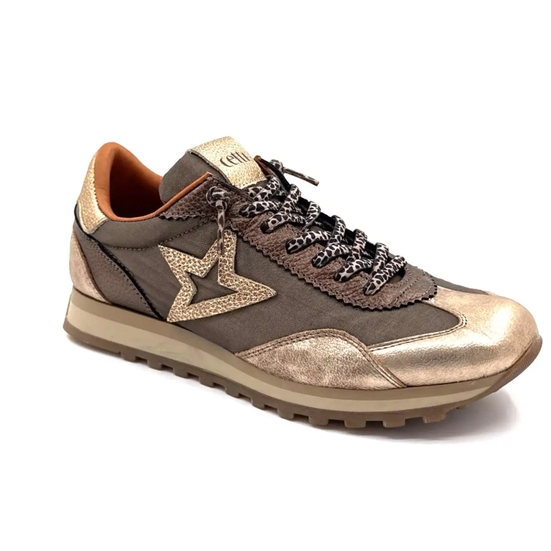 Cetti 1259 Sra Textile Bronze Leather Gold Ivoire Chaussures