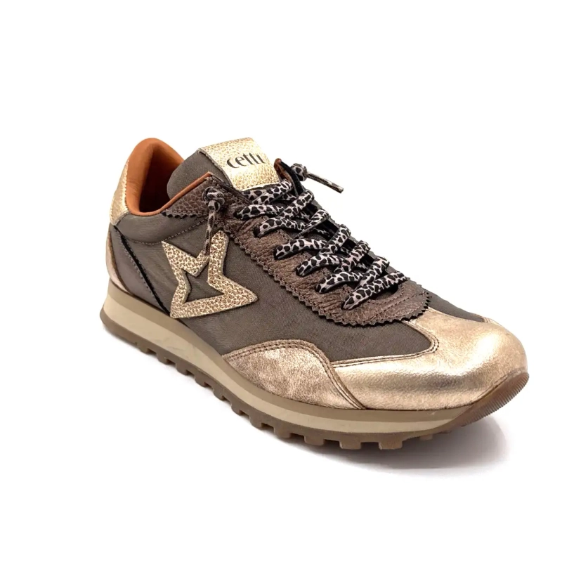 Cetti 1259 Sra Tekstylny Brąz Skóra Złoto Ivoire Chaussures