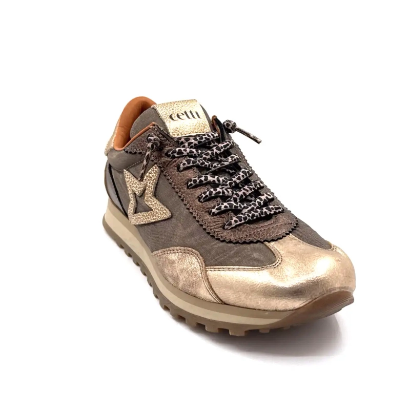 Cetti 1259 Sra textil bronz bőr arany Ivoire Chaussures