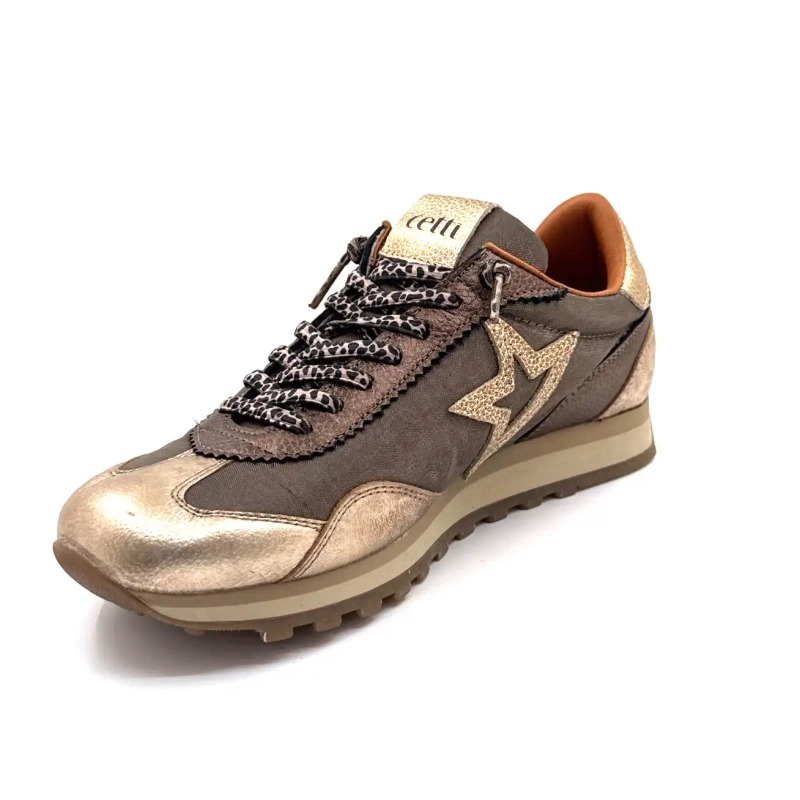 Cetti 1259 Sra Textil Bronze Leder Gold Ivoire Chaussures