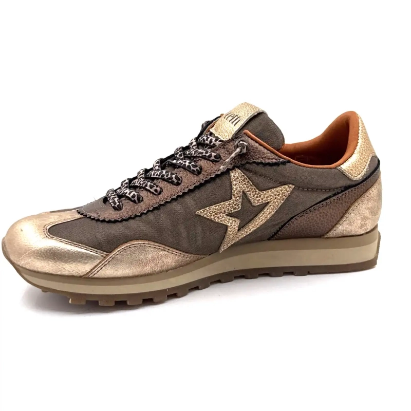 Cetti 1259 Sra Têxtil Bronze Couro Ouro Ivoire Chaussures