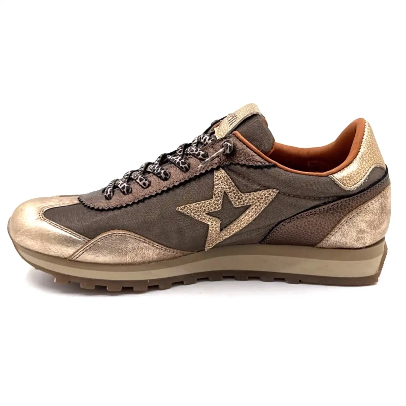 Cetti 1259 Sra Textile Bronze Cuir Or Ivoire Chaussures