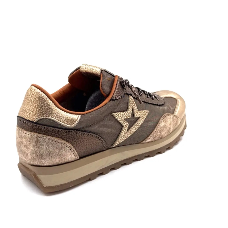Cetti 1259 Sra Textile Bronze Läder Guld Ivoire Chaussures