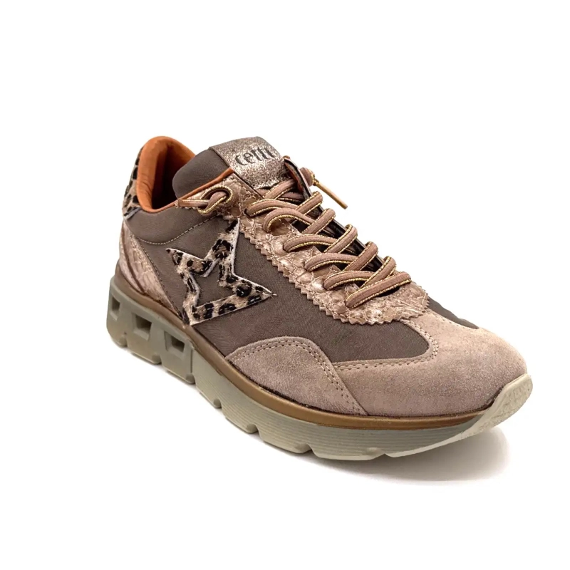 Cetti 1259 Sra XL Taupe Piele Textil Bronz & Leu Ivoire Chaussures