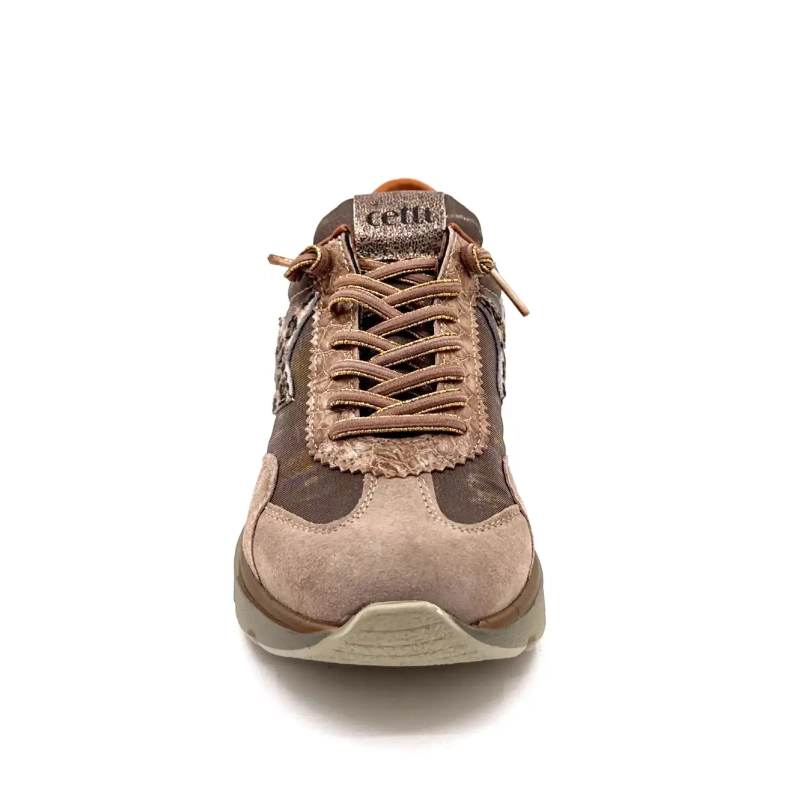 Cetti 1259 Sra XL Taupe Leer Textiel Brons & Leo Ivoire Chaussures