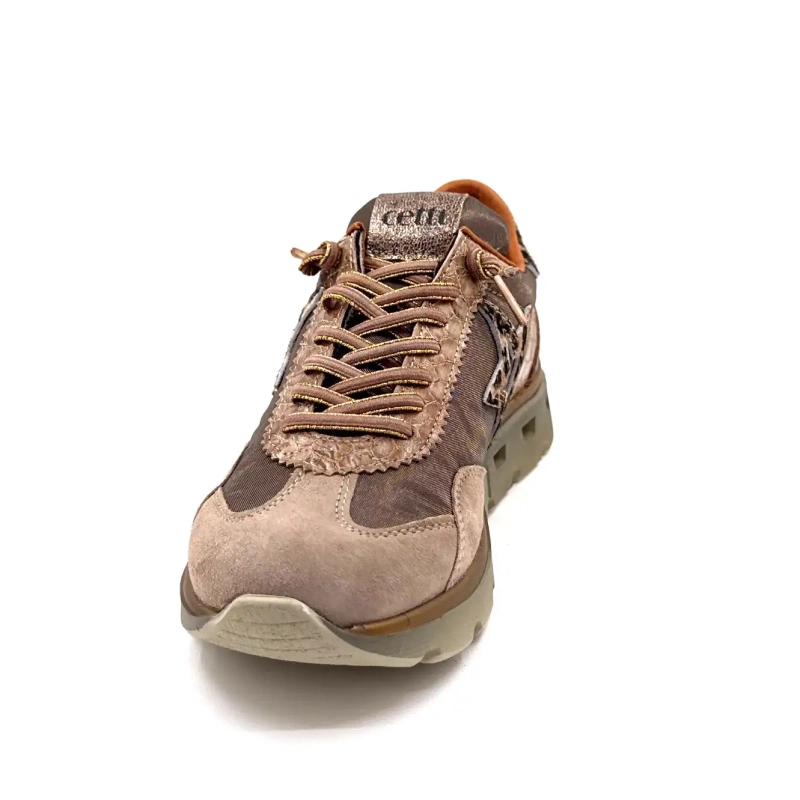 Cetti 1259 Sra XL Taupe Leer Textiel Brons & Leo Ivoire Chaussures