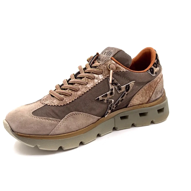 Cetti 1259 Sra XL Taupe Cuero Textil Bronce & Leo Ivoire Chaussures