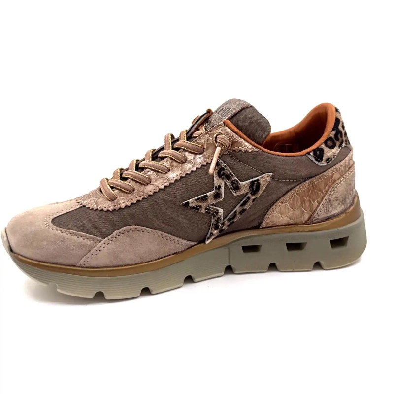 Cetti 1259 Sra XL Taupe Læder Tekstil Bronze & Leo Ivoire Chaussures
