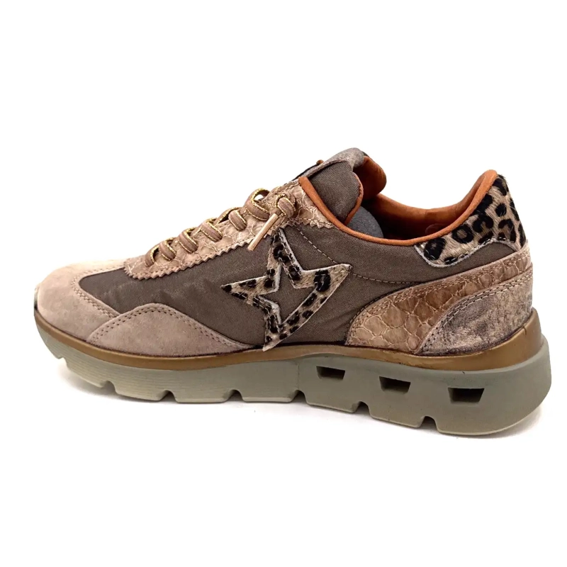 Cetti 1259 Sra XL Cuir Taupe Textile Bronze & Léo Ivoire Chaussures