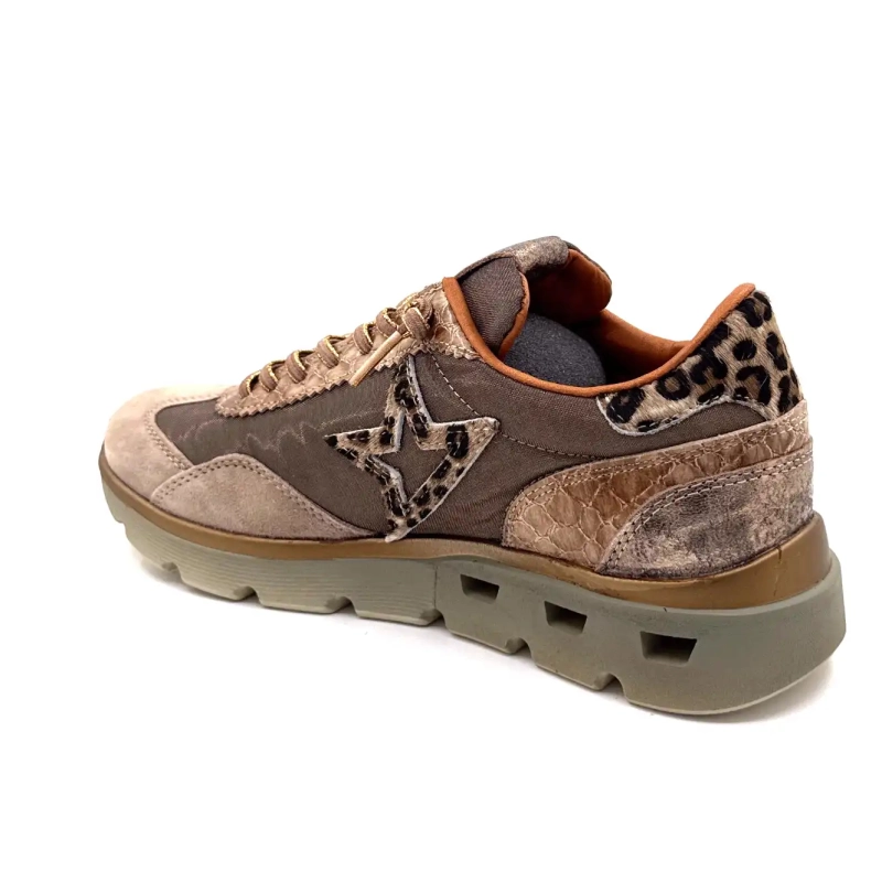 Cetti 1259 Sra XL Taupe Couro Têxtil Bronze e Leão Ivoire Chaussures